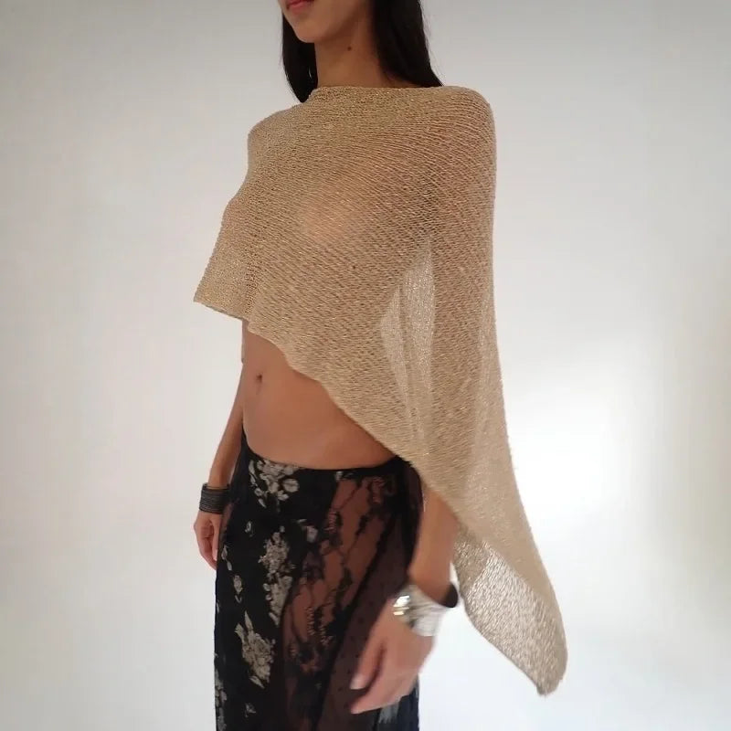 Gold Knitted Backless Top