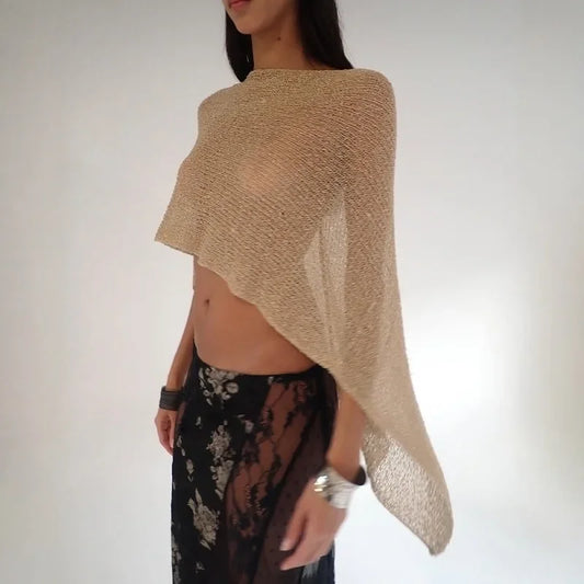 Gold Knitted Backless Top