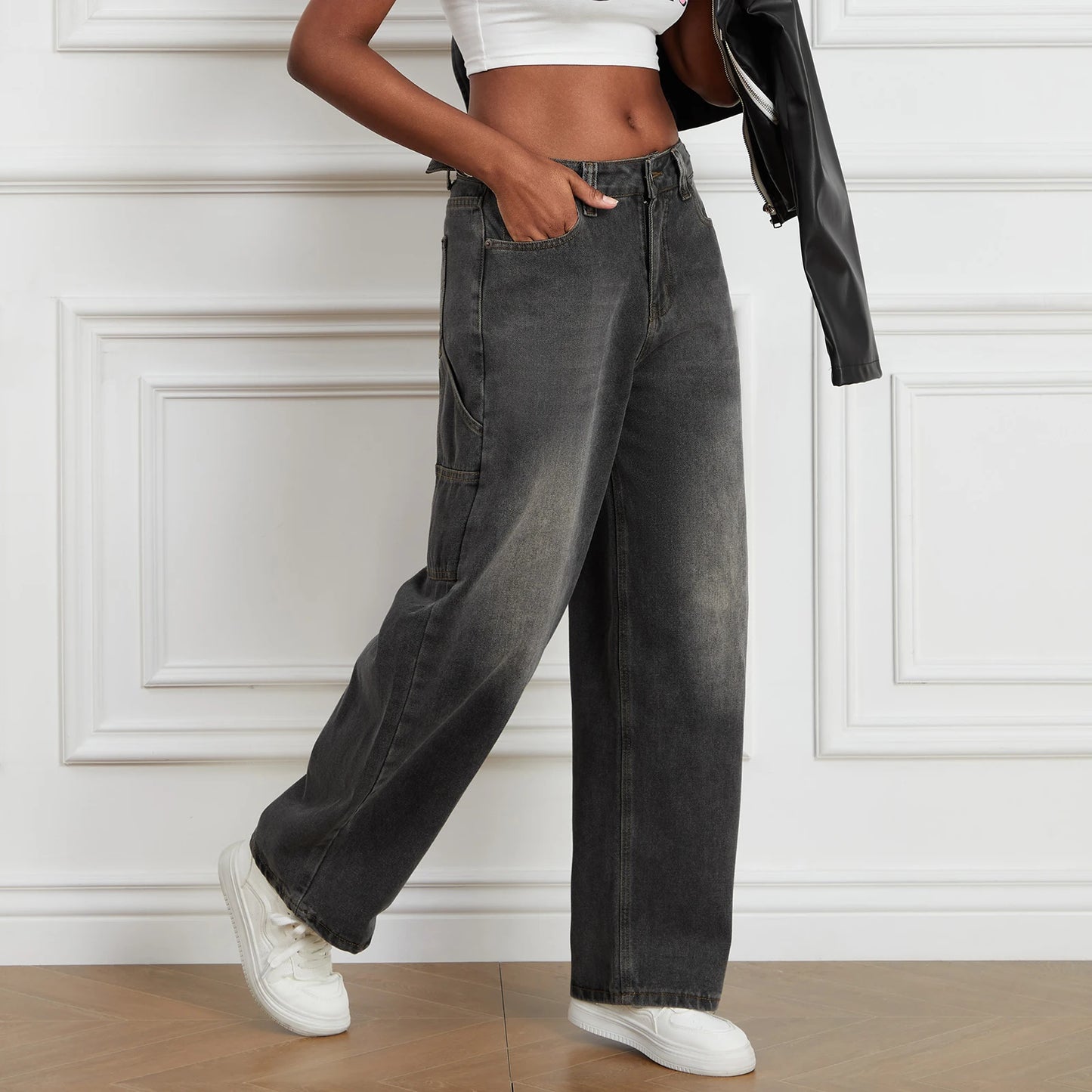Wide Leg Denim Pants