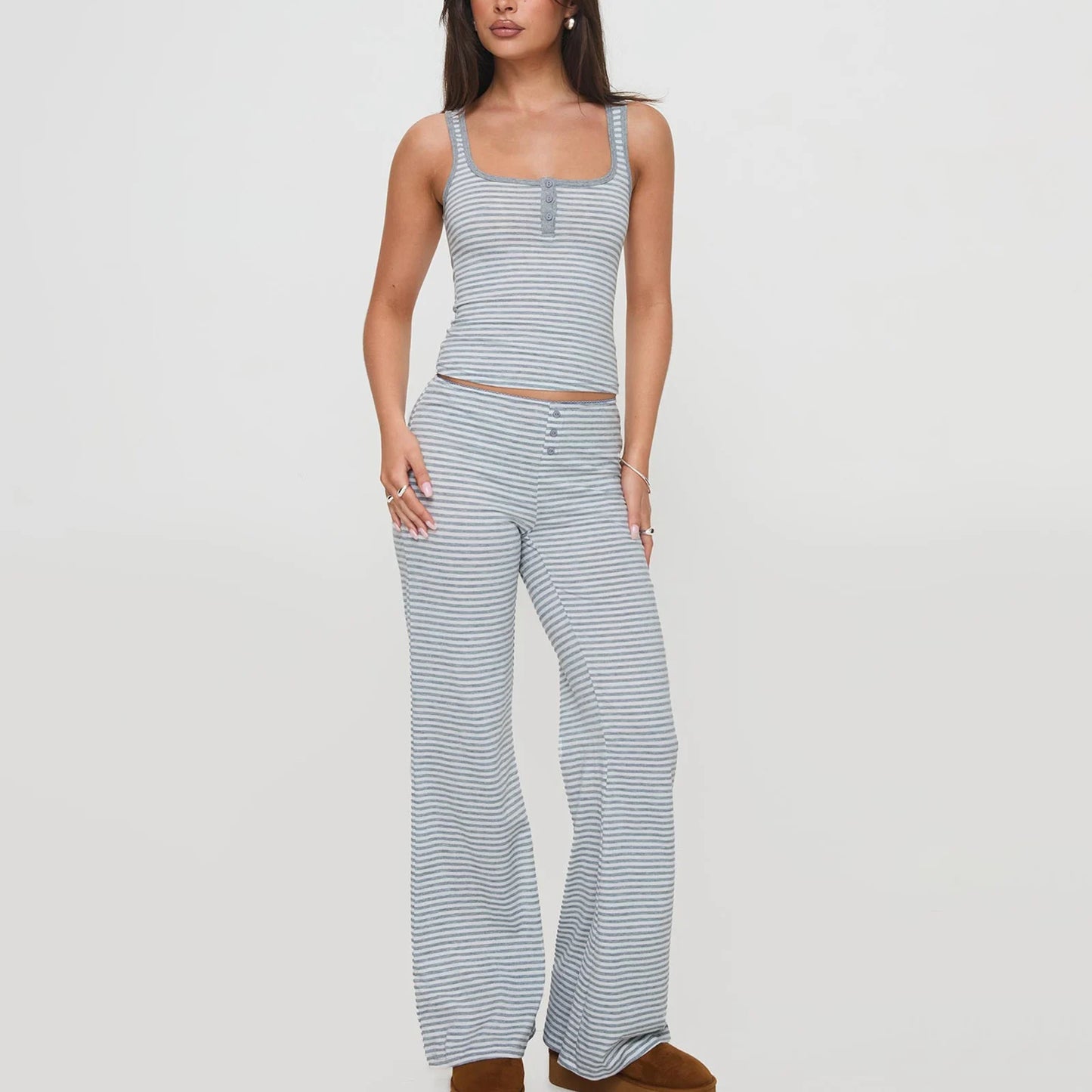 Low Waist Pants Crop Tank Top