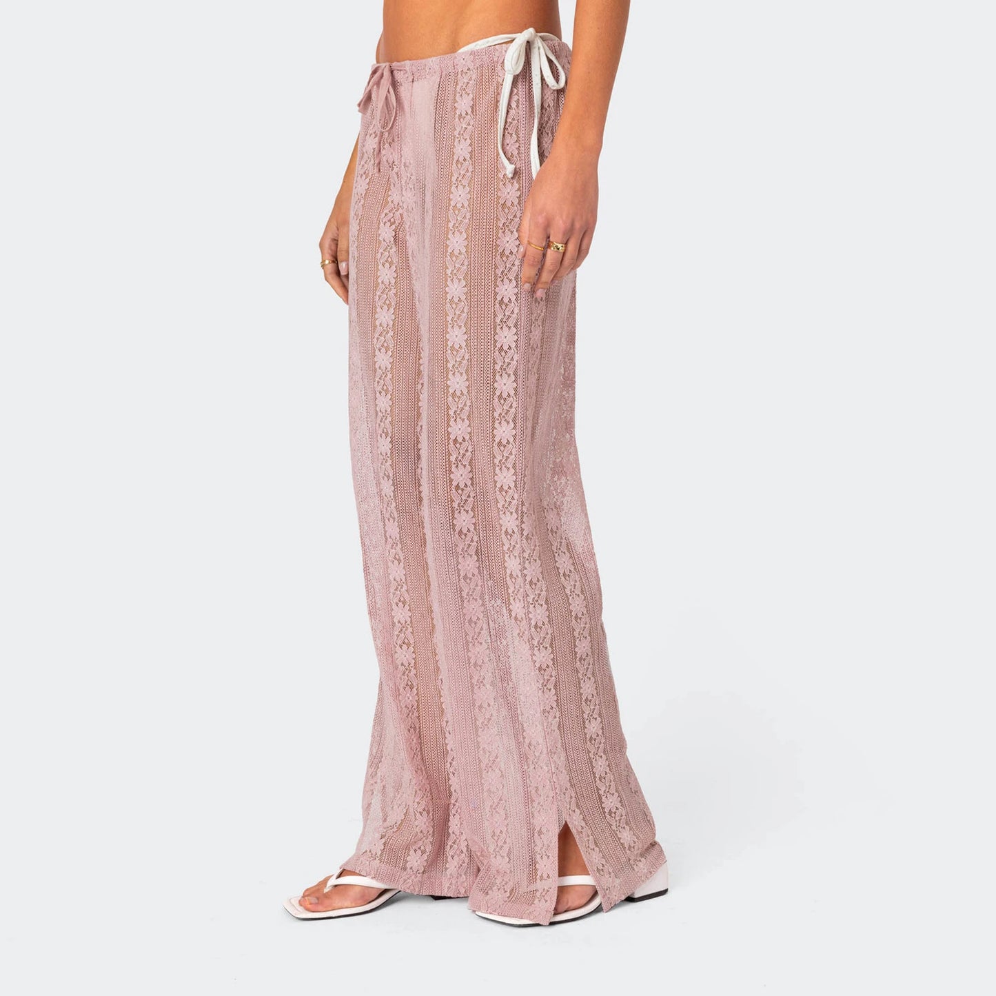 Wide Leg See Through Pants