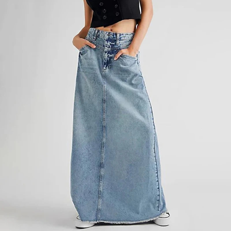 Long Denim jeans Skirt