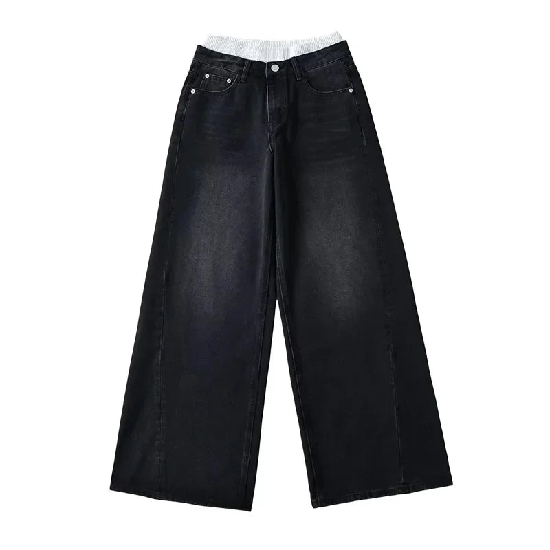 Wide-Leg Denim Jeans