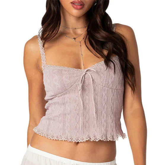 Lace Trim Tank Top