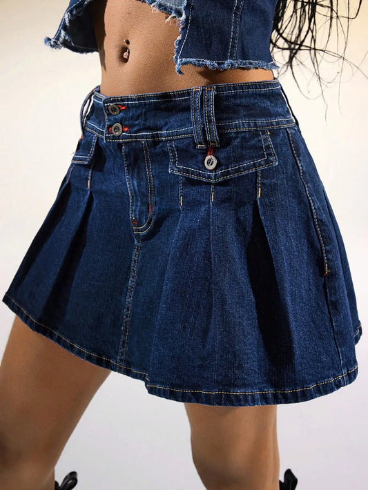 denim short skirt