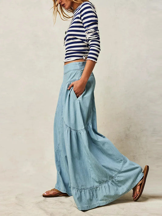 Wide Leg Spliced Pants