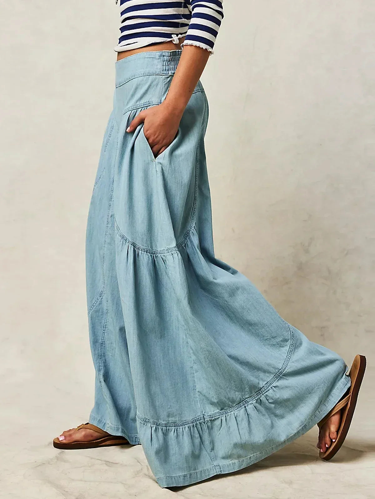 Wide Leg Spliced Pants