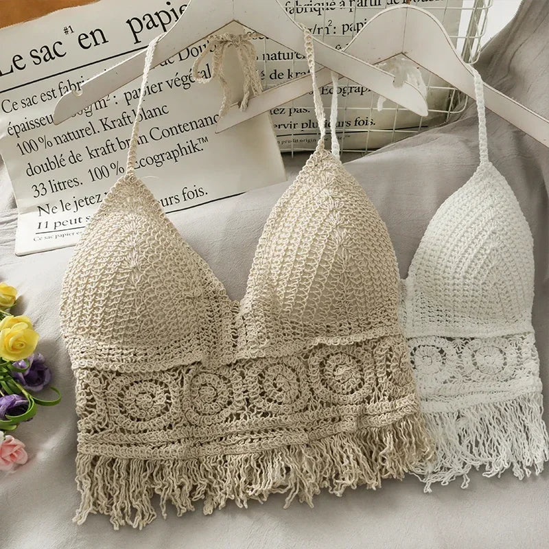 Back Lace Halter Tank Top