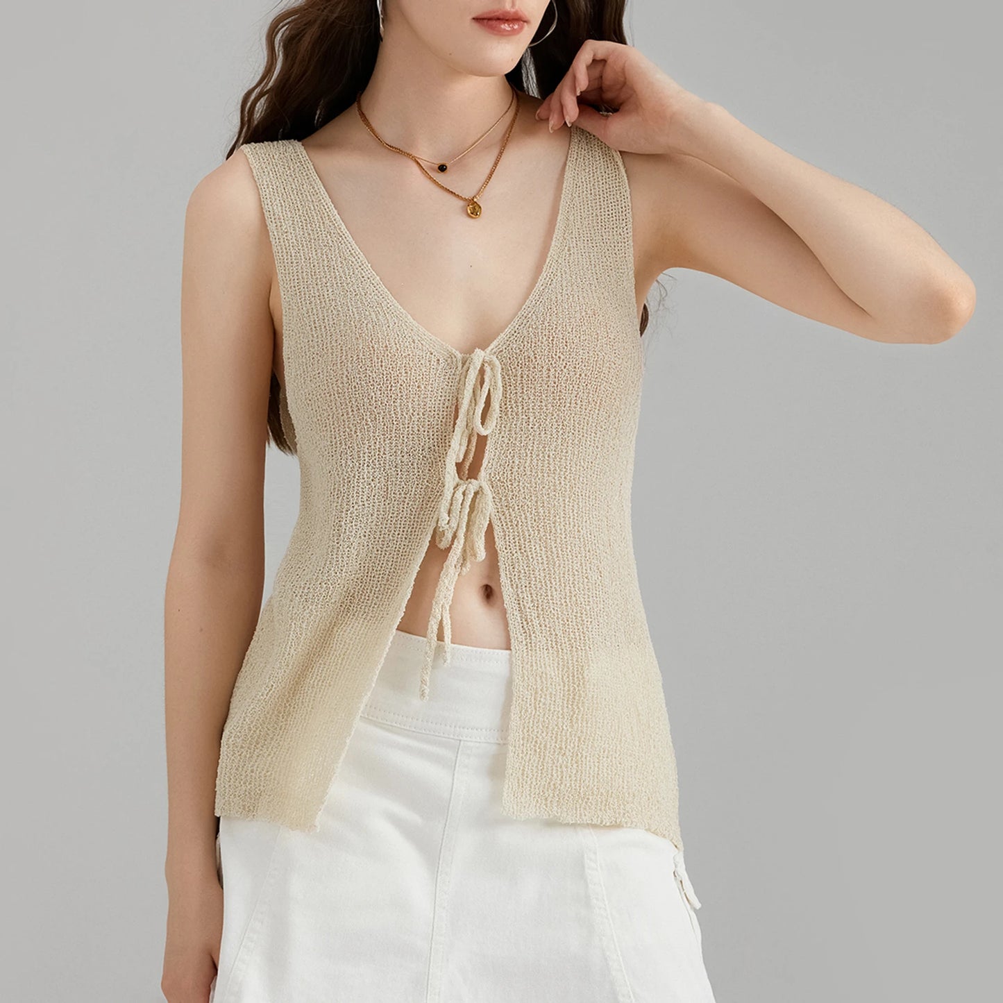 Sleeveless Knitted Tank Tops