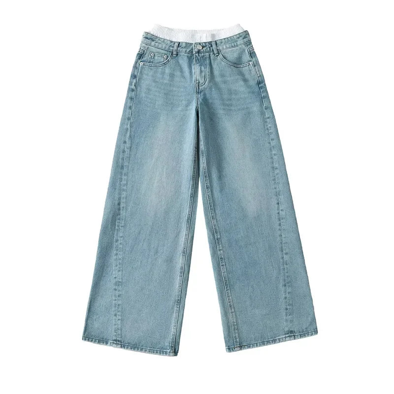 Wide-Leg Denim Jeans