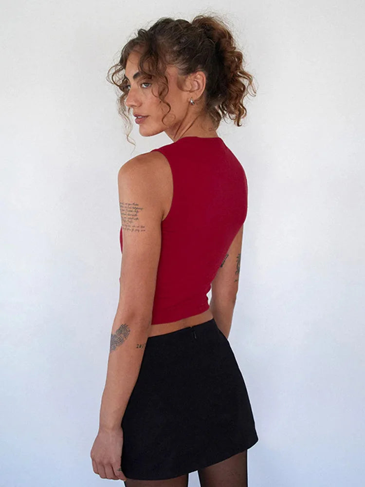 Low Cut Crop Tank Tops