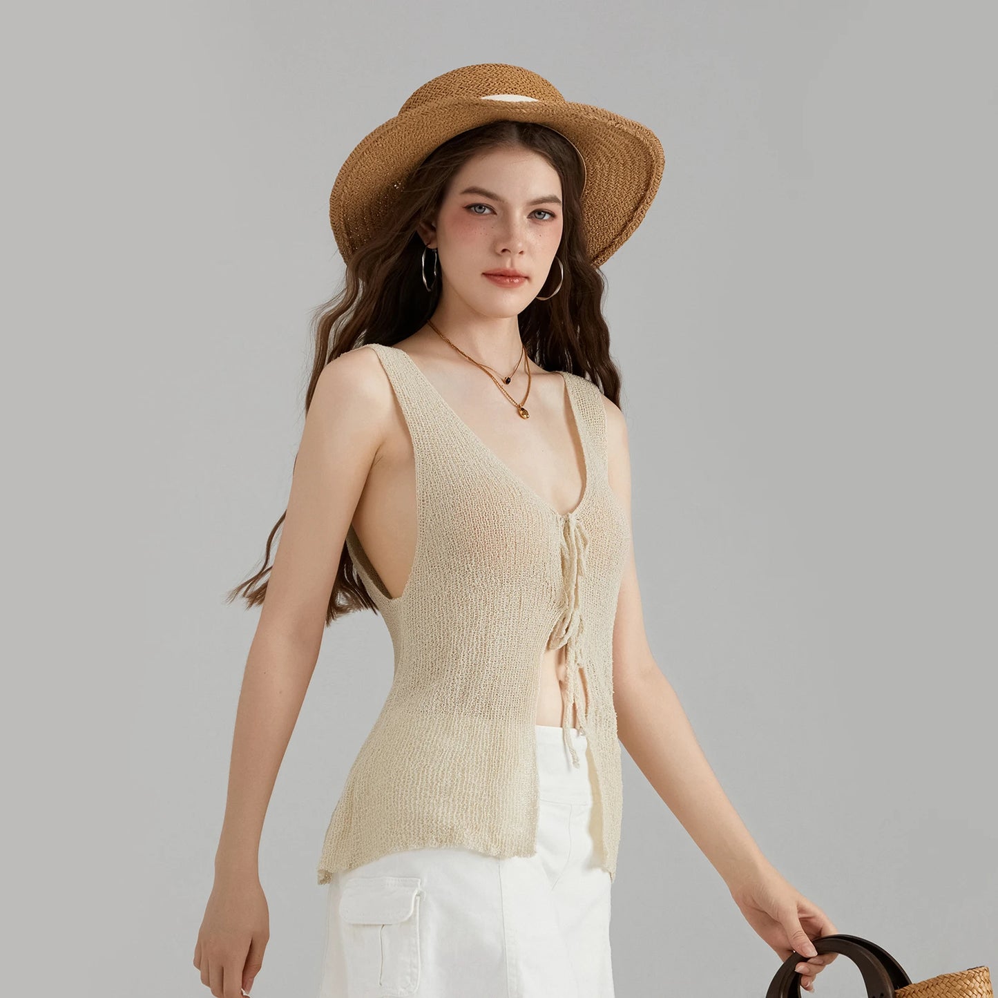 Sleeveless Knitted Tank Tops